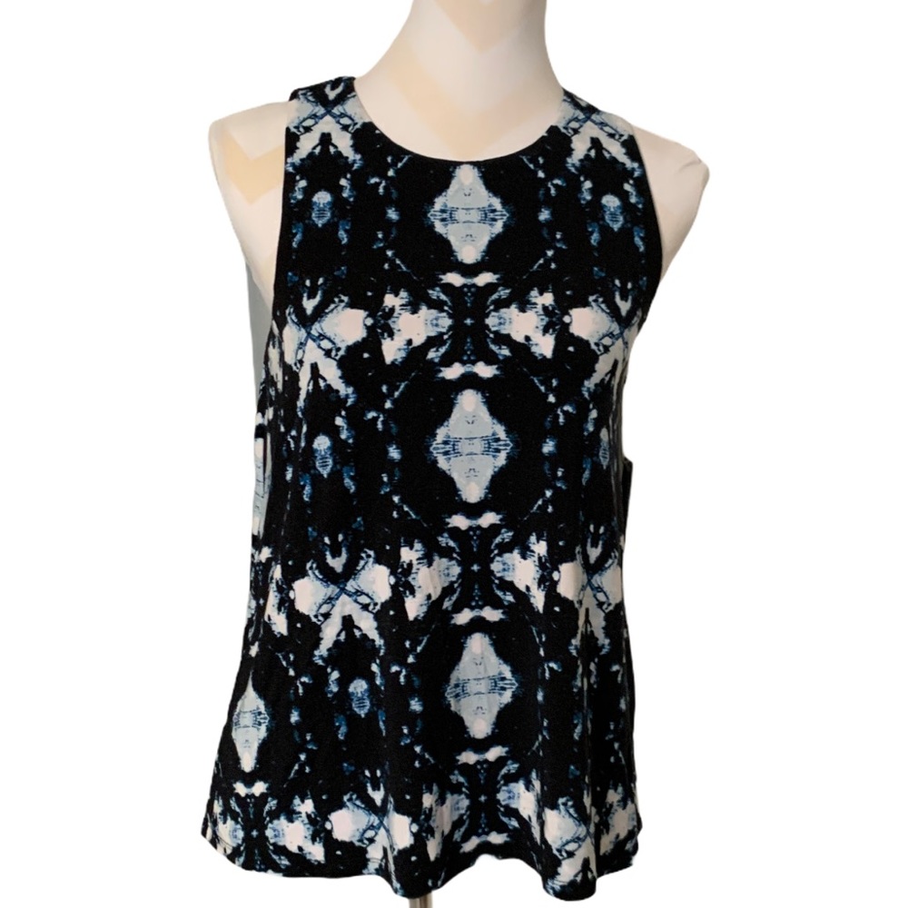 NWT Tart Collections Split Back Tunic Tank Top Built In Bra Navy Modal Small